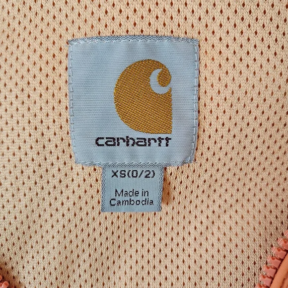 Carhartt Womens Rockford Windbreaker Jacket Rain Coat Coral Full Zip Hooded XS - Picture 3 of 16